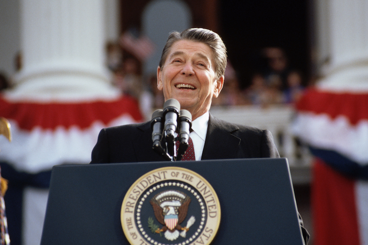 Ronald Reagan Giving Campaign Speech Ronald Reagan Giving Campaign Speech