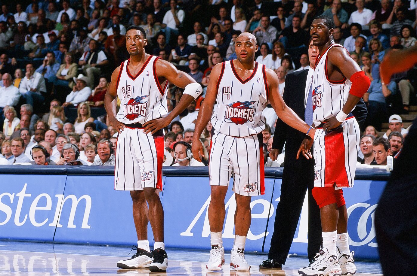 Houston Rockets - Scottie Pippen, Charles Barkley, Hakeem Olajuwon Houston Rockets - Scottie Pippen, Charles Barkley, Hakeem Olajuwon