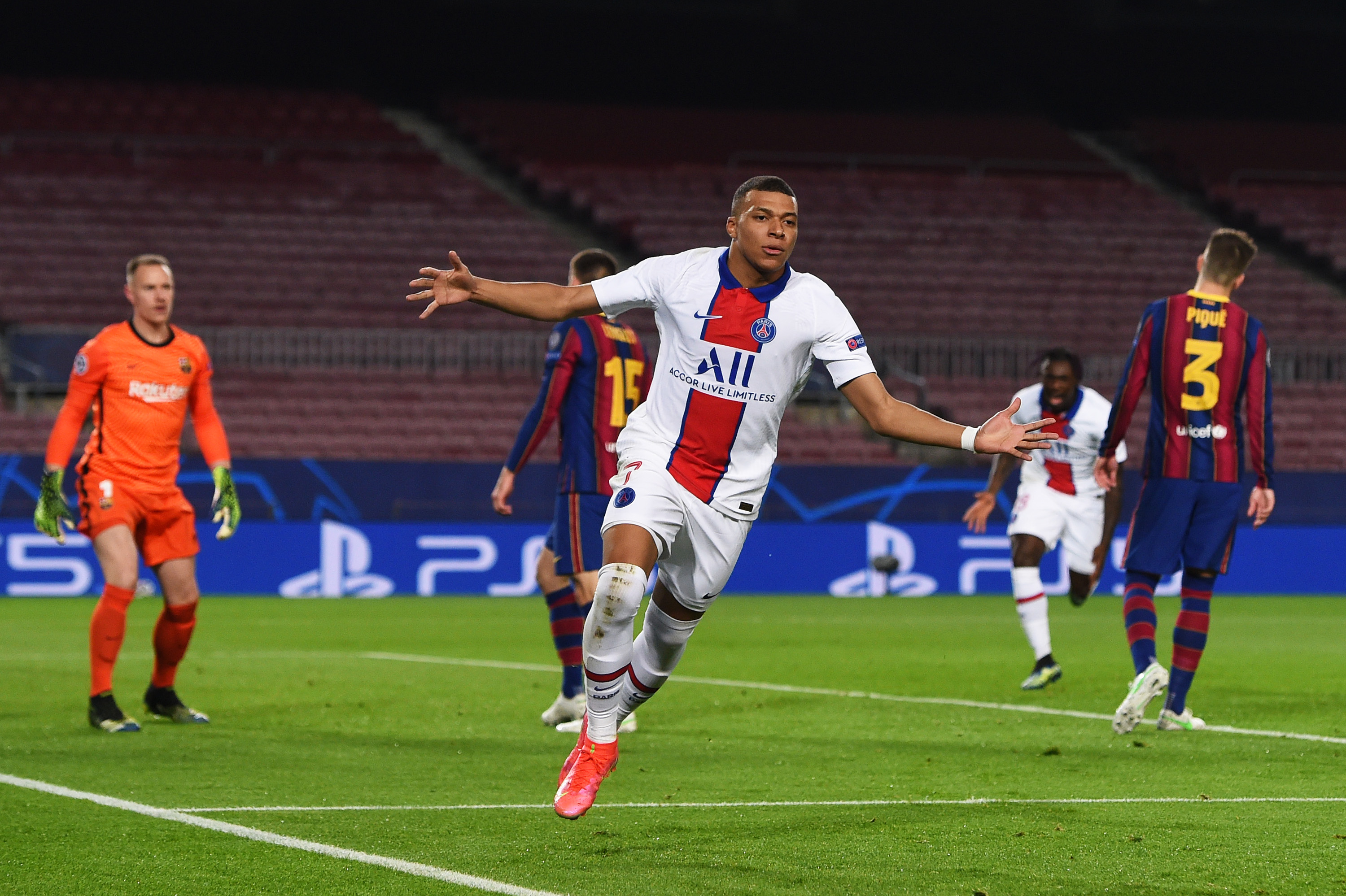 FC Barcelona v Paris Saint-Germain - UEFA Champions League Round Of 16 Leg One Kylian Mbappe FC Barcelona v Paris Saint-Germain - UEFA Champions League Round Of 16 Leg One Kylian Mbappe