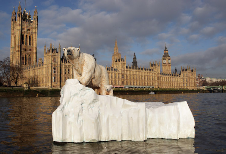 Giant Polar Bear Is Floated Down The Thames Giant Polar Bear Is Floated Down The Thames